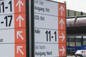sign at Messe